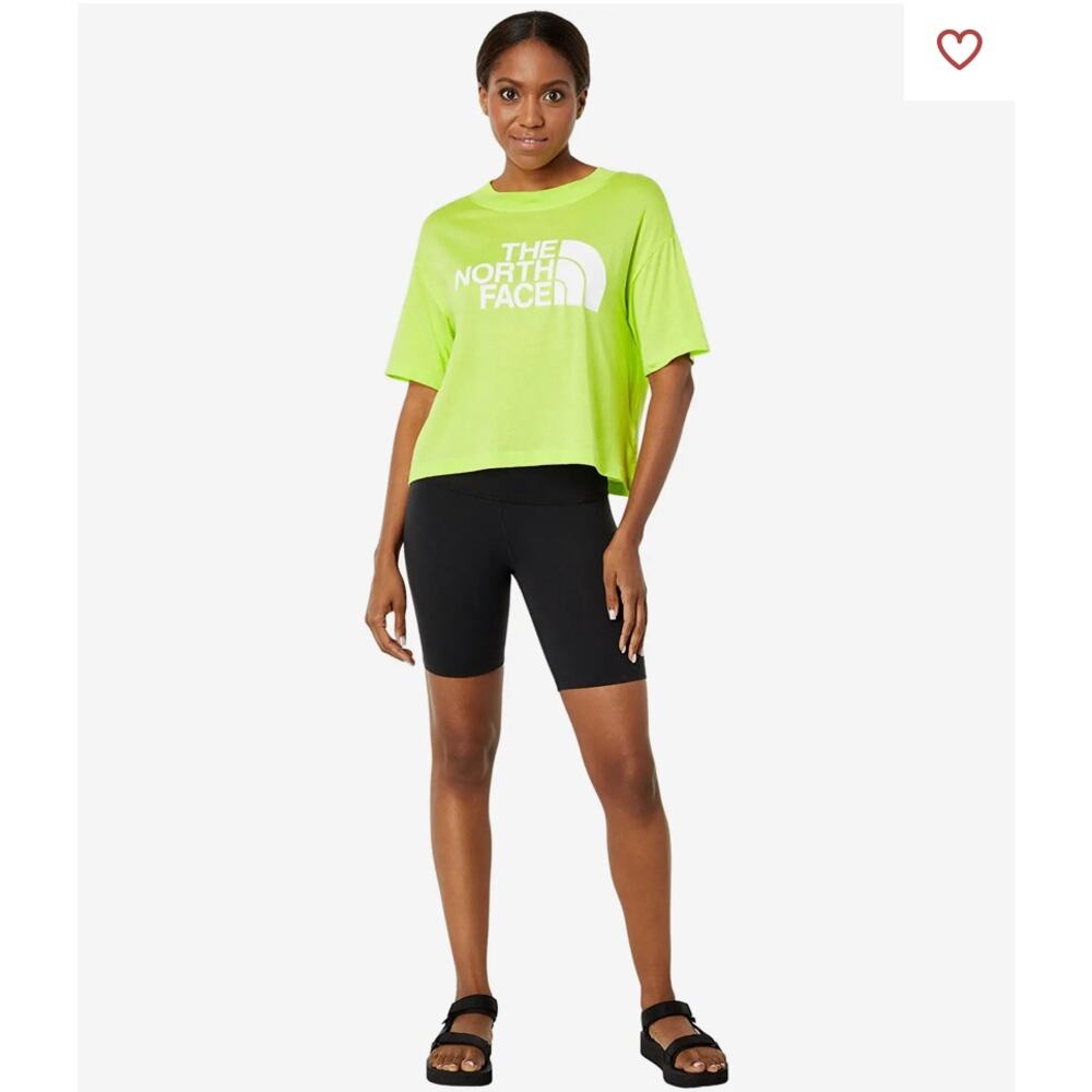 The North Face Sharp Green Half Dome Cropped Short Sleeve T-Shirt Tee Medium NWT